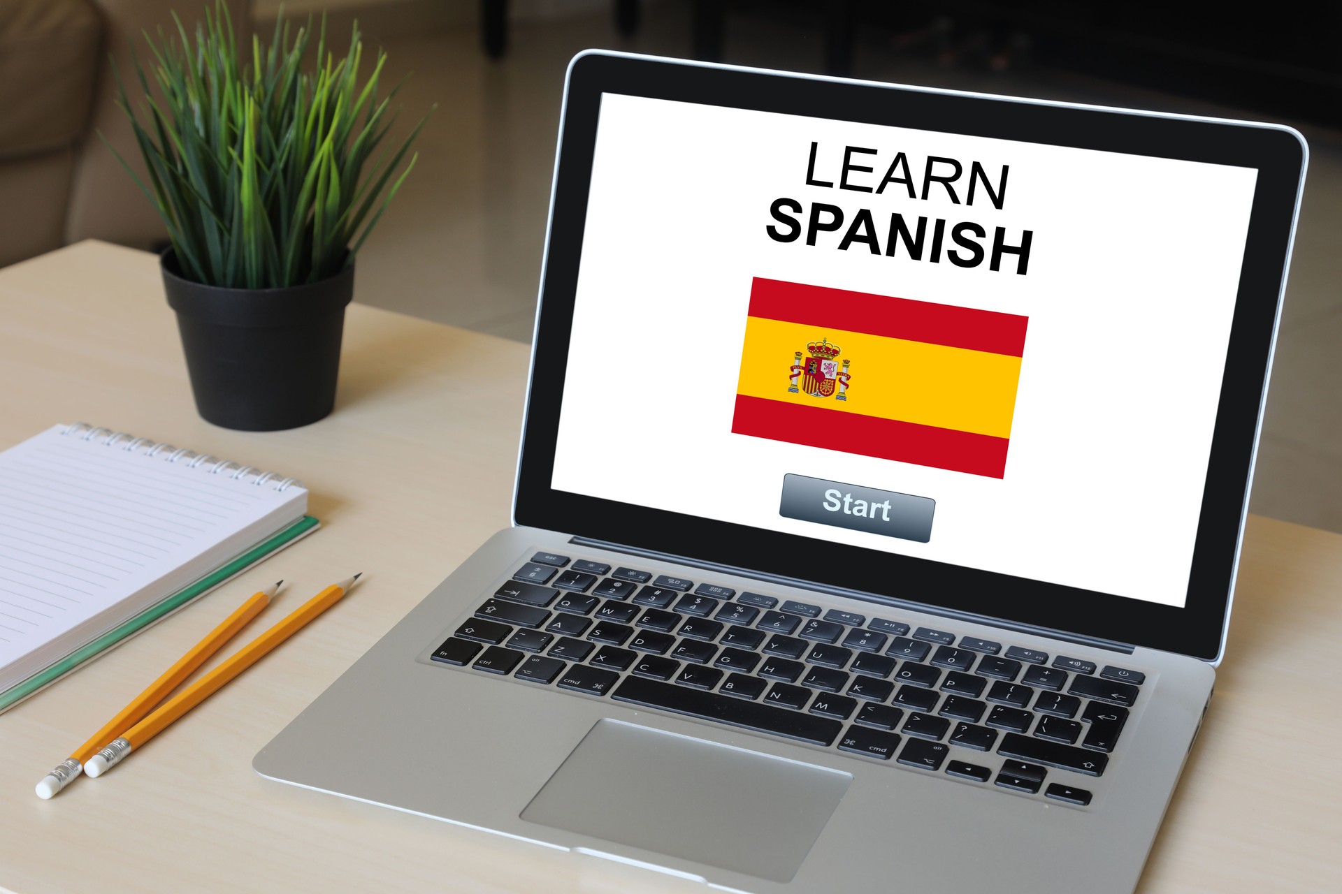 Learn Spanish language online e-learning computer software laptop